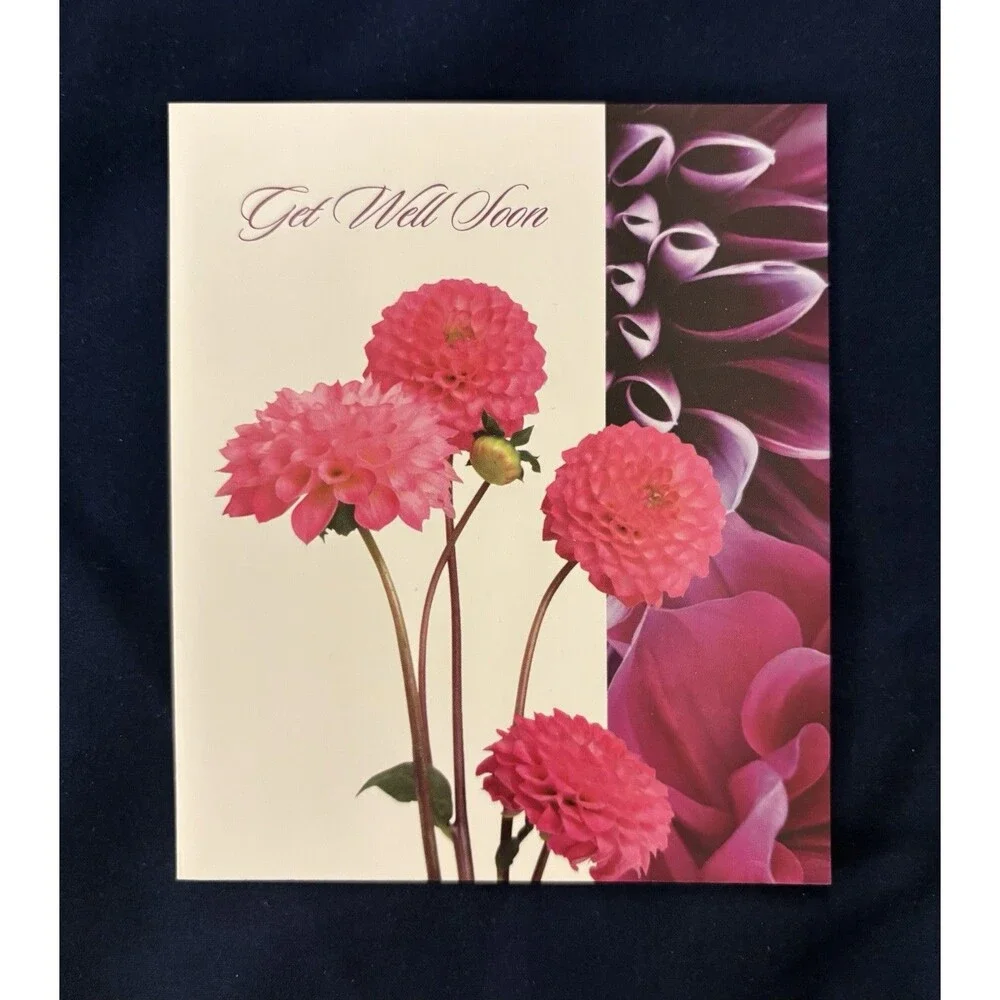 Get Well Soon Card with White Envelope | Flower design by Habitat